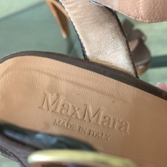 MaxMara Platform Wood Strap Sandals - Picture 8 of 10
